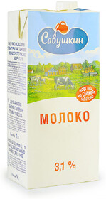Молоко 3,1%, Савушкин продукт,  1 л., тетра-пак
