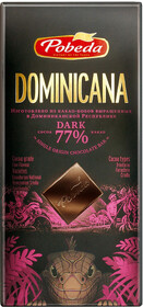 Шоколад 77% горький Доминикана Победа Вкуса, 100г