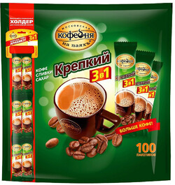 Кофе Московская кофейня на паяхъ крепкий 16 гр.*100 пак. (5)