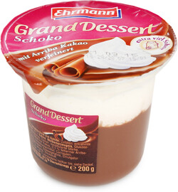 Пудинг Grand Dessert Ehrmann Шоколад ультрапастеризованны­­й со сливочным муссом 5,2%, 200г
