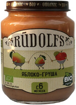 Пюре Rudolfs с яблоком и грушей без сахара с 6 месяцев 190 г