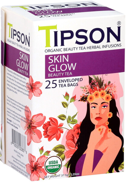 Чай зеленый Tipson Beauty Tea Skin Glow, 25 пакетиков