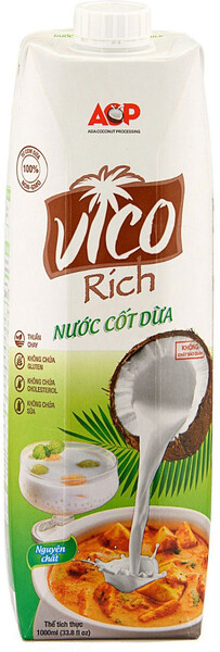 Органическое кокосовое молоко Vico Rich, 1 л.