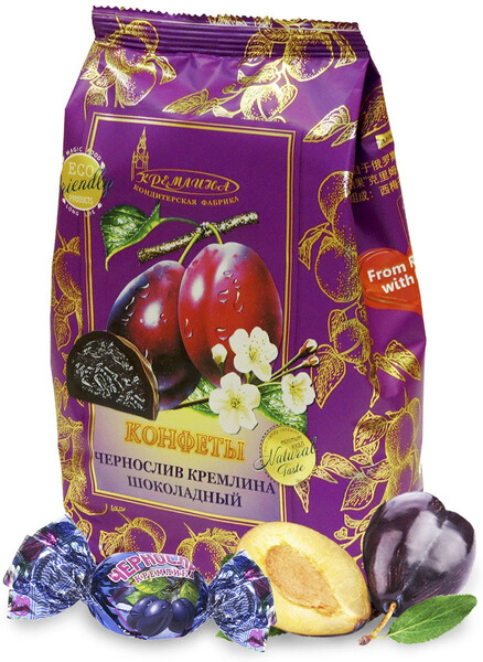 Конфеты КРЕМЛИНА Чернослив шоколадный, 190г Россия, 190 г