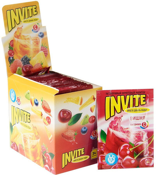Растворимый напиток Invite вишня, 9 г
