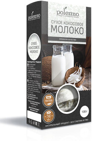 Молоко кокосовое сухое, Polezzno, 100 гр., картонная коробка
