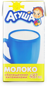 Молоко Агуша стерилизованное с витаминами А и С 3,2% 0,5л