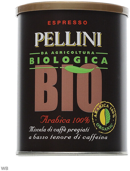 Кофе молотый 100% арабика BIO, Pellini, 250 г, Италия