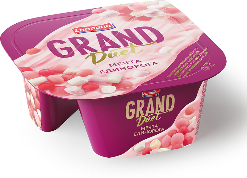 Десерт Grand Duet творожный со вкусом ягодного мороженого мечта единорога 5.5% 135 г