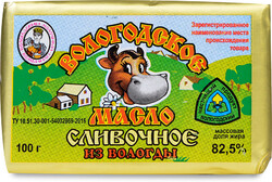 Масло сливочное из Вологды Вологодское 82.5% 100 г