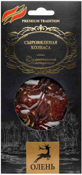 Колбаса с/в Деликатесная мастерская из оленины 75г в/у нарезка