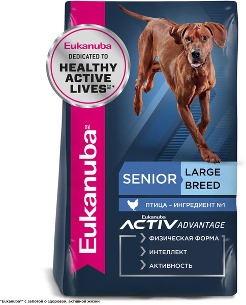 Корм для собак EUKANUBA для крупных пород старше 6 лет сух. 4кг