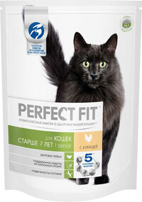 Сухой корм для кошек PERFECT FIT Senior 7+ с курицей для пород старше 7 лет, 650 г