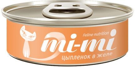 Корм для кошек MI-MI Кусочки в желе цыпленок конс.80г