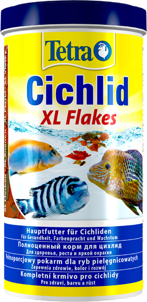 Корм для рыб TETRA Cichlid XL Flakes для для всех видов цихлид, крупные хлопья 1000мл