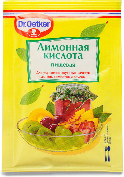 Кислота лимонная пищевая, Dr.Oetker, 8 г, Россия