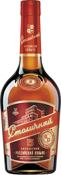 Коньяк Столичный, 5 летней выдержки, 0.5 л