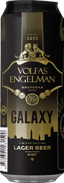 Светлое пиво Volfas Engelman Galaxy Лагер, 0.568 л