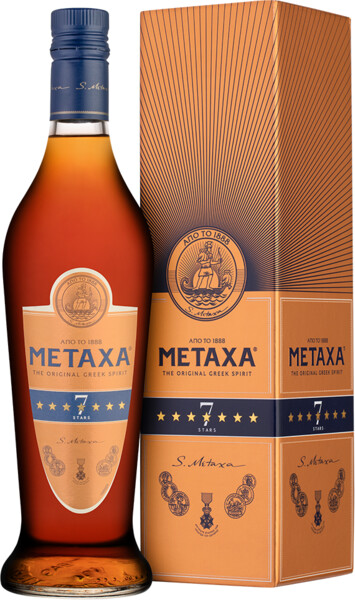 Бренди греческий 7* Metaxa 0,7L в подарочной упаковке