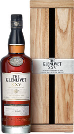 Виски шотландский Glenlivet Speyside Single Malt 25 y.o., 0.7 L в деревянной коробке