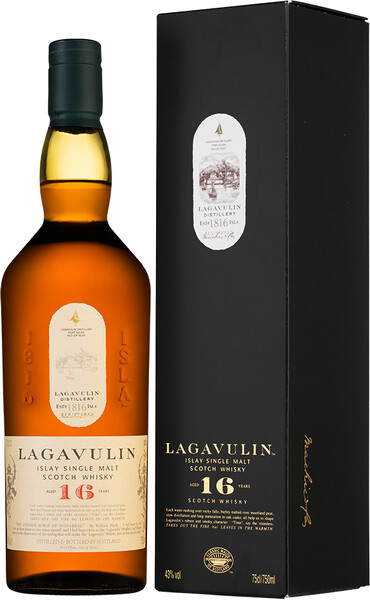 Виски шотландский Lagavulin Island Islay Single Malt 16 y.o. 0.75 L в подарочной упаковке