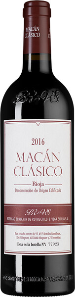 Вино Macan Clasico, Bodegas Benjamin de Rothschild & Vega Sicilia, 2016 г.