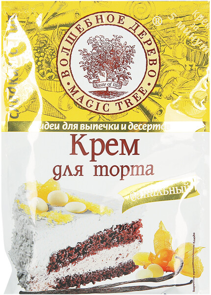 Крем Волшебное дерево для торта ванильный 100г в пакете Россия