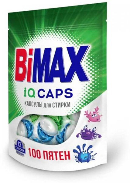 Капсулы для стирки Bimax 100 пятен, 12 шт