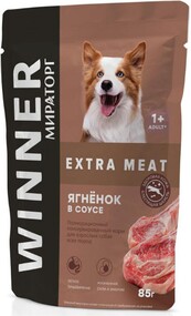 Корм для собак Winner ягненок в соусе пауч, 85г