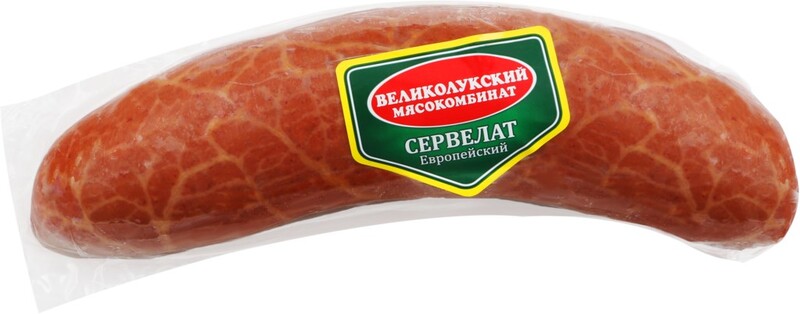 Колбаса копчено-вареная ВЛМК Сервелат Европейский, весовая Россия 