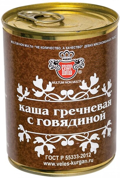 Каша Велес гречневая с говядиной 340 г