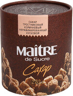 Сахар тростниковый коричневый нерафинированный кусковой Maitre 270 гр., Пластиковая банка