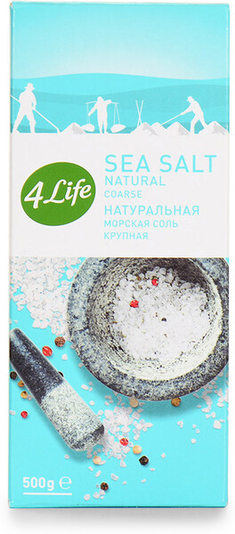 Соль 4Life морская крупная йодированная 500г