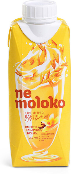 Десерт Nemoloko овсяный ванильный 10%, 250мл