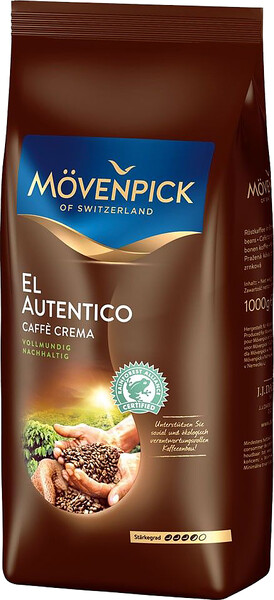 Кофе в зернах El Autentico RFA, Movenpick, 1 кг., пакет
