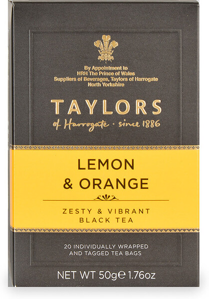 Чай Taylors of Harrogate Черный байховый с ароматом лимона и апельсина 20*2.5г