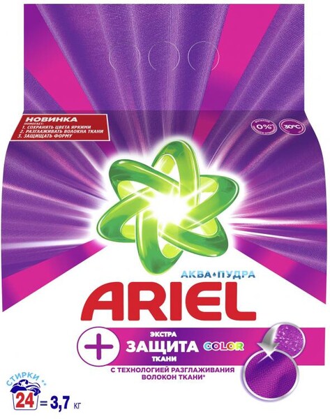 Ariel Экстра Защита Ткани И Цвета Стиральный Порошок 3.7 кг, 24 Стирки