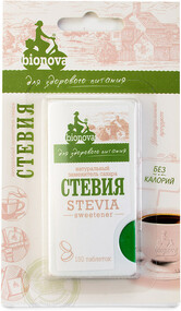 Заменитель сахара Bionova Стевия 9г 150таб Россия