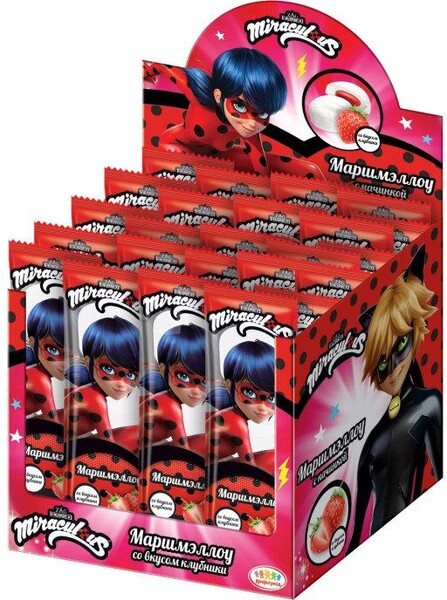 Маршмеллоу Конфитрейд Леди Баг с начинкой, 12 гр., флоу-пак