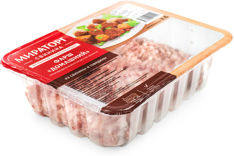 Фарш из свинины и говядины Мираторг домашний охлажденный в лотке 500 г