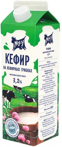 Кефир Му-у 3.2% 900 г
