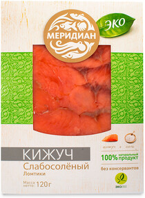 Кижуч Меридиан Слабосоленый ломтики ЭКО, 120г