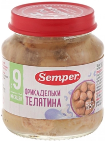Фрикадельки Semper с телятиной без сахара с 9 месяцев 125 г