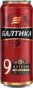 Пиво светлое БАЛТИКА 9 Экспортное Легендарное, 8%, ж/б, 0.45л Россия, 0.45 L