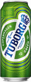 Пиво светлое TUBORG Green, 4,6%, ж/б, 0.45л Россия, 0.45 L
