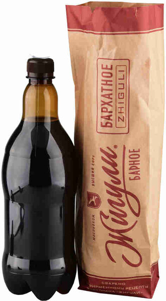 Пиво Жигули Бархатное темное 4,5% 1л пэт МПК