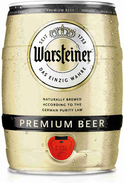 Пиво Warsteiner Premium beer светлое фильтрованное 4,8%, 5 л