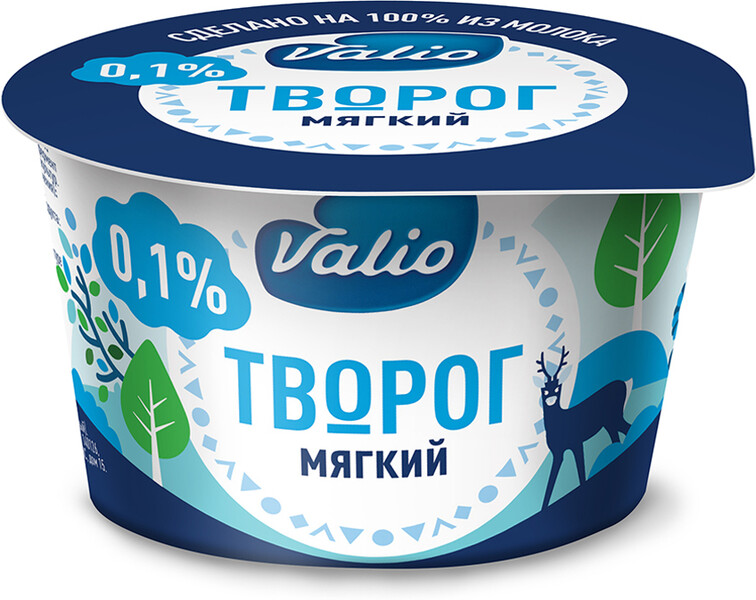 Творог Valio мягкий обезжиренный 0.1% 180 г