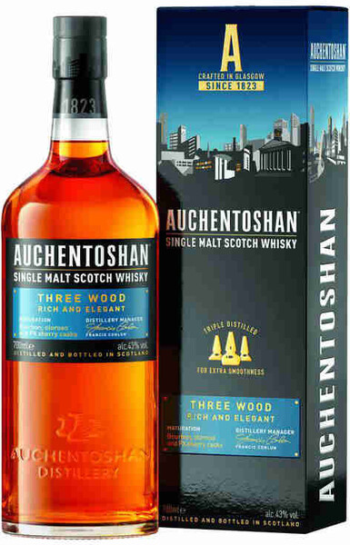 Виски шотландский Auchentoshan Single Lowland Malt Tree Wood 0.7L в подарочной упаковке