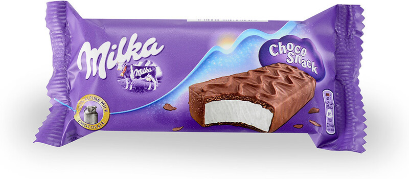 Пирожное Milka бисквитное с кремом с цельным молоком в молочном шоколаде 